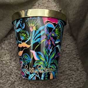 Lilly Pulitzer Tropical Floral Cup with Gold Rim